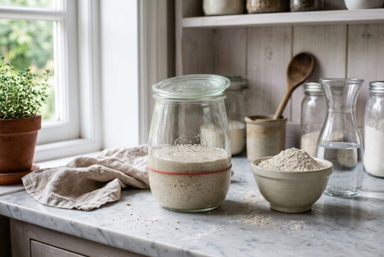 sauerteig ansetzen starter mehl und wasser