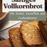 Scheiben Dinkel-Vollkornbrot mit Sesam und Cashewkernen
