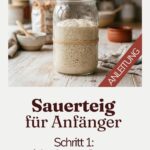 Aktiver Sauerteig mit vielen Blasen in einem Glas